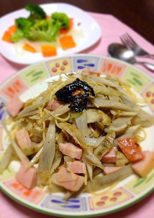 牛蒡とベーコンの和風パスタ-レシピのメイン写真