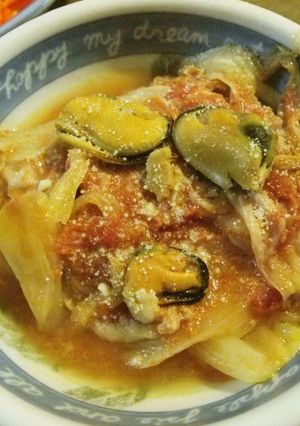 キャベツとムール貝のトマト煮-レシピのメイン写真