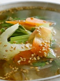 セロリの胡麻みそ汁-レシピのメイン写真