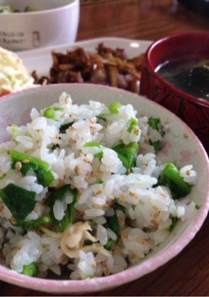 菜の花とあさりの彩り混ぜご飯♪-レシピのメイン写真