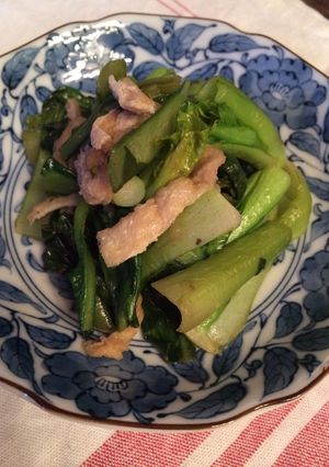 小松菜と揚げのドレッシング炒め-レシピのメイン写真