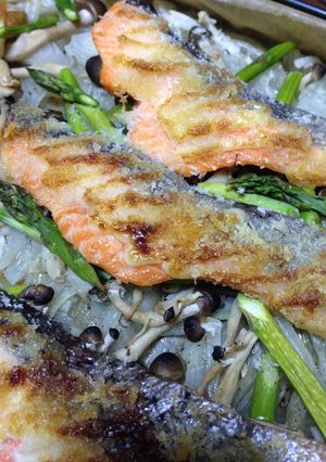 簡単！サーモンのパン粉焼き野菜もたっぷり-レシピのメイン写真