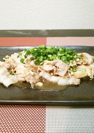 【松橋】旭ポン酢で作る豚バラとエノキ炒め-レシピのメイン写真
