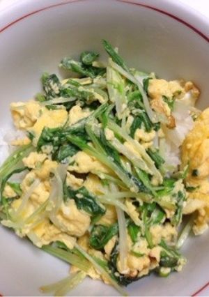 水菜と卵-レシピのメイン写真