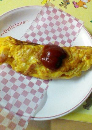簡単♪卵+魚肉ソーセージdeオムレツ-レシピのメイン写真