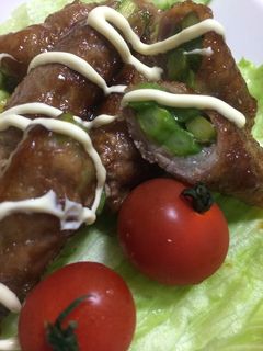 アスパラ肉巻き しょうが焼き-レシピのメイン写真