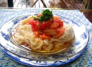 トマツナそうめん-レシピのメイン写真