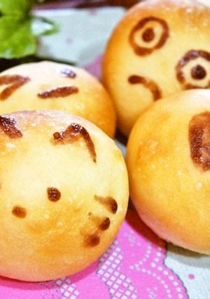 パンを可愛く変身♪子供が喜ぶお絵描きパン-レシピのメイン写真