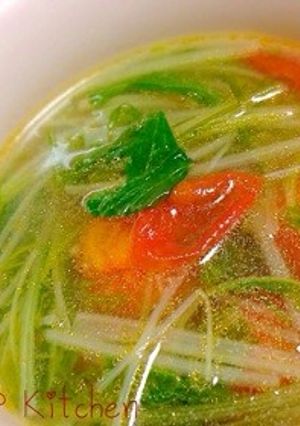 中華風★水菜とトマトさっぱりスープ☆簡単-レシピのメイン写真
