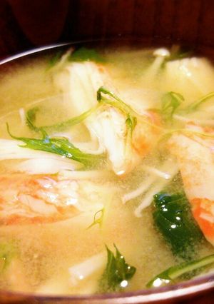 カニカマと水菜のお味噌汁-レシピのメイン写真