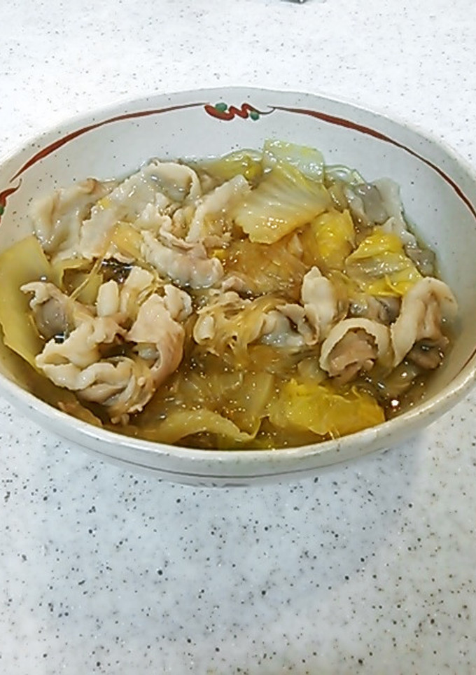 白菜と豚肉と春雨の煮びたし-レシピのメイン写真