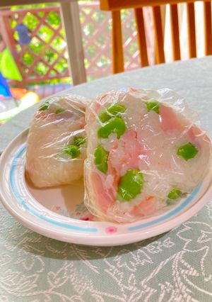 彩り鮮やか✨ハムと枝豆のマヨおにぎり-レシピのメイン写真