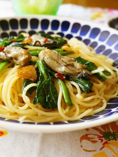 牡蠣のオイル漬けとほうれん草のパスタ-レシピのメイン写真