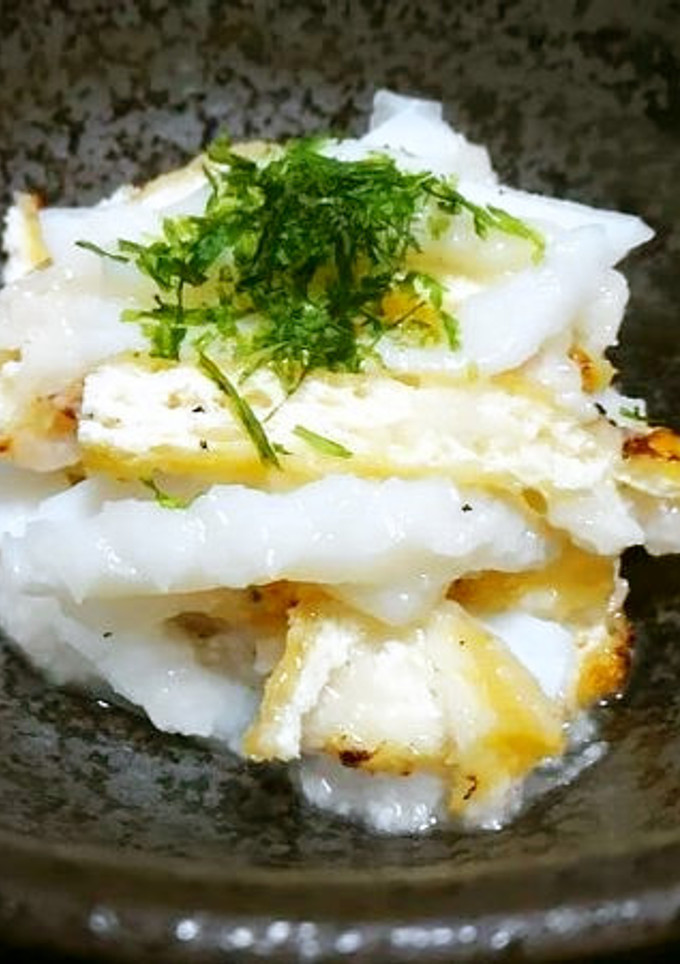 イカとあぶりうす揚げのとろろあえ♪-レシピのメイン写真