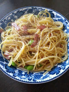 枝豆とベーコンのガーリックパスタ-レシピのメイン写真