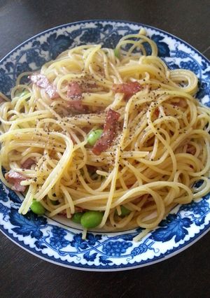 枝豆とベーコンのガーリックパスタ-レシピのメイン写真
