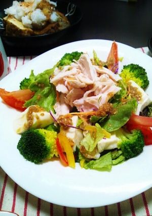 豆腐と鶏肉の胡麻だれサラダ-レシピのメイン写真