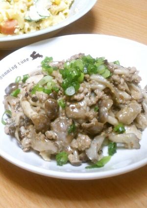挽肉と山盛りきのこ♡粒マスタードマヨ炒め-レシピのメイン写真