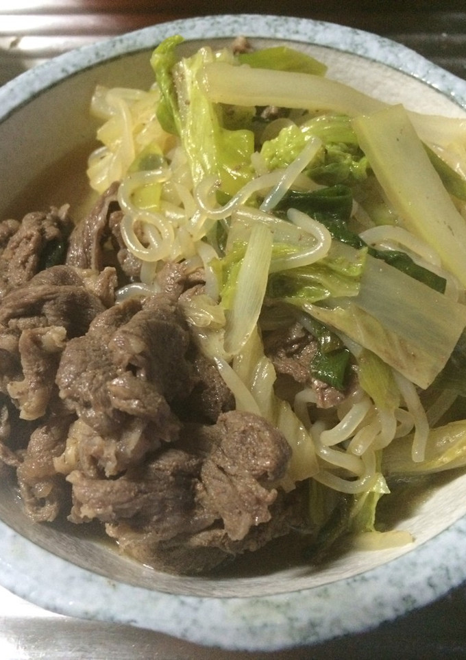 牛肉と白菜のすき焼き風炒め煮-レシピのメイン写真
