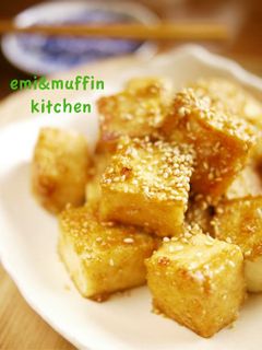 ごま味噌バターで♪サイコロ厚揚げ焼き♡-レシピのメイン写真