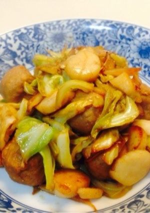 貝柱と肉団子のオイスターソース炒め-レシピのメイン写真