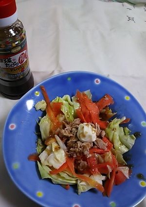 たっぷり春キャベツと人参フライパン蒸し♪-レシピのメイン写真