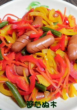ミニウインナーとカラフル野菜の炒めもの-レシピのメイン写真