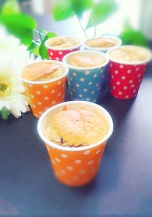 簡単ノンオイル♪小豆カップシフォンケーキ-レシピのメイン写真