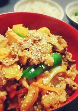 牛こまで 彼が喜ぶ 焼肉丼-レシピのメイン写真