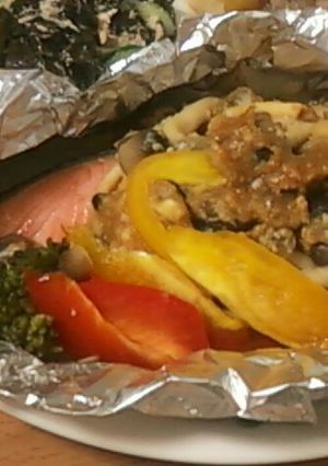きのこと鮭のホイル焼き**味噌風味**-レシピのメイン写真