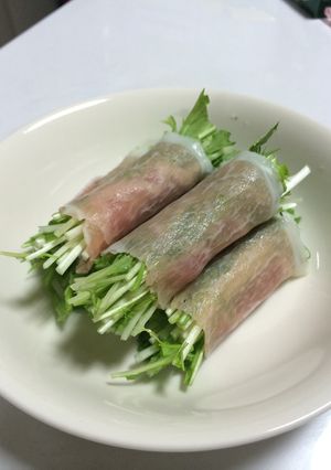 みずなの生ハム巻-レシピのメイン写真