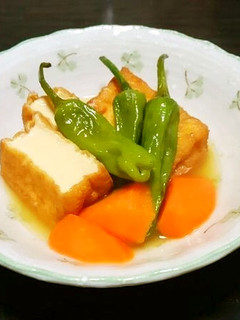 厚揚げ・しし唐と、人参のシンプルな煮物♪-レシピのメイン写真