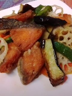 鮭のカラッと揚げ物野菜-レシピのメイン写真