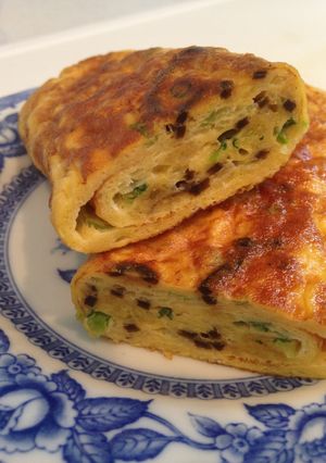 お弁当に★塩昆布、揚げ玉、ねぎの卵焼き-レシピのメイン写真