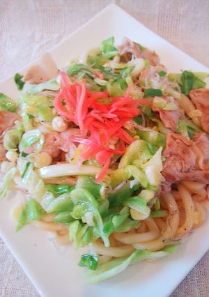 春キャベツとじゃこの焼うどん-レシピのメイン写真