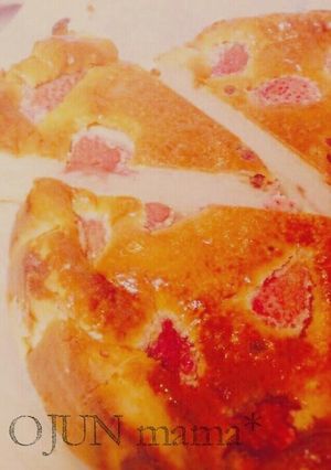 簡単☆し～っとり♡苺ベイクドチーズケーキ-レシピのメイン写真