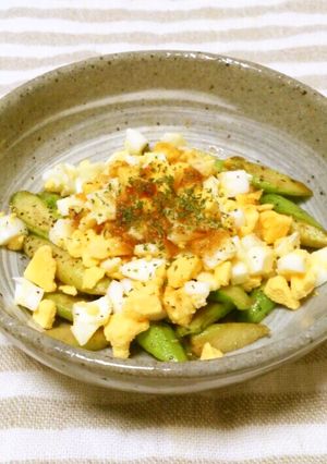 アンチョビアスパラのホットミモザサラダ-レシピのメイン写真