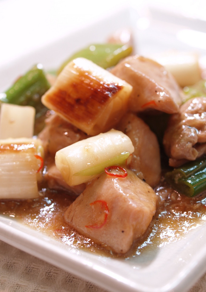 ぶつ切りねぎと鶏肉の醤油炒め煮-レシピのメイン写真