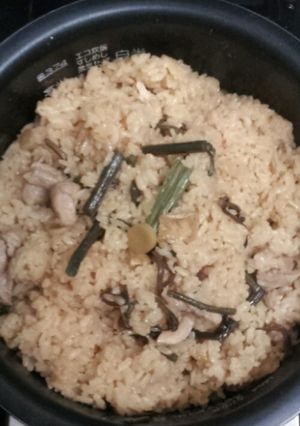 炊き込みご飯【山菜ミックス・薄あげ・鶏】-レシピのメイン写真