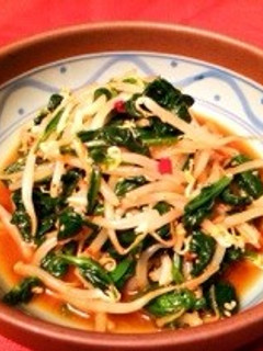 ほうれん草ともやしのピリ辛ナムル-レシピのメイン写真