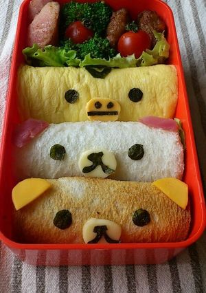 遠足キャラ弁☆リラックマfmサンドイッチ-レシピのメイン写真