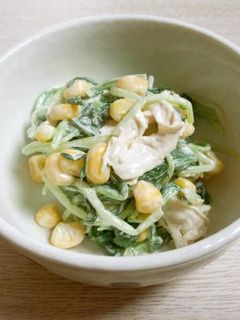 シャキっと☆水菜の山葵(わさび)マヨ和え-レシピのメイン写真