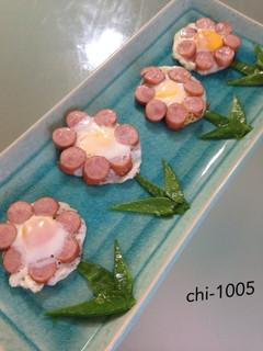 うずらでお花目玉焼き♡お弁当朝食に♪-レシピのメイン写真