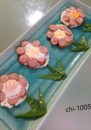 うずらでお花目玉焼き♡お弁当朝食に♪-レシピのメイン写真