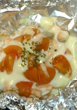 離乳食完了期☆サーモンとトマトのチーズ焼-レシピのメイン写真