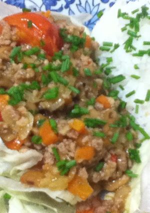 レンジ☆ひき肉納豆の甘辛炒め丼-レシピのメイン写真