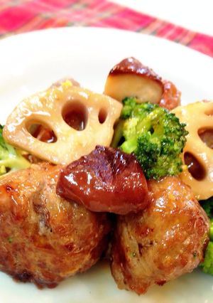 カロリーダウン❗️牛蒡と蒟蒻の肉団子-レシピのメイン写真