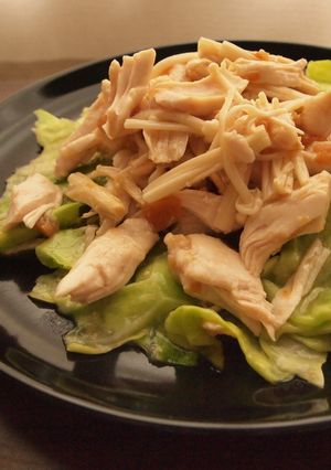レンジで簡単♪鶏ささみの梅ドレサラダ☆-レシピのメイン写真