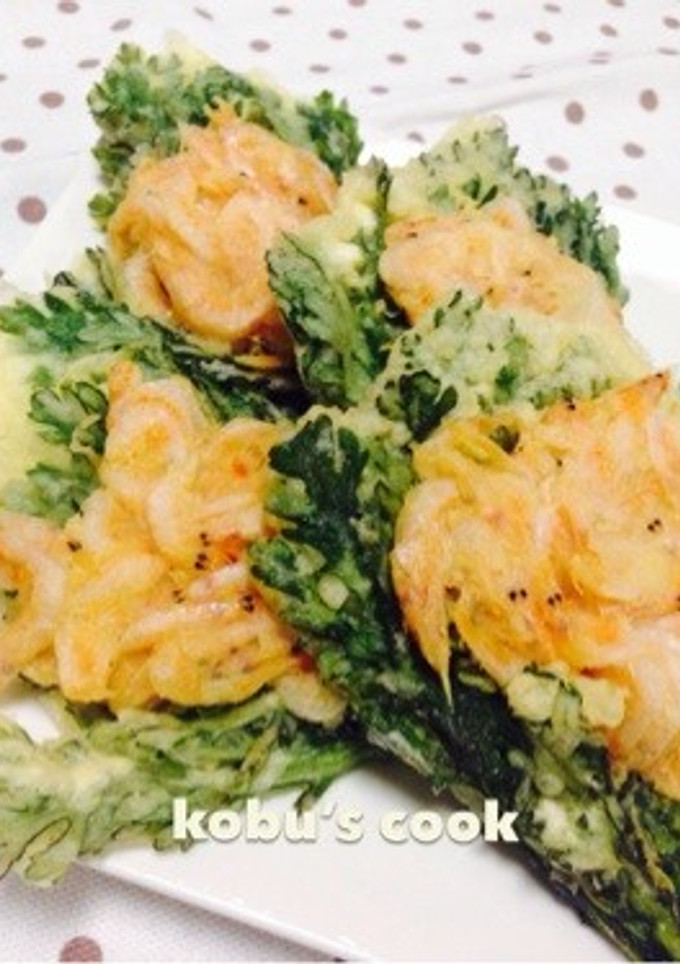 ＊春菊と桜海老のサクサクかき揚げ＊-レシピのメイン写真
