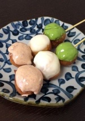 豆腐ドーナツで三色お花見だんご-レシピのメイン写真